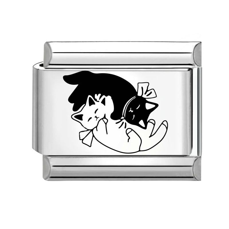 Wholesale 9mm Italian Charm Starter Bracelets DIY Cute Pet Series Stainless Steel Composable Bracelet