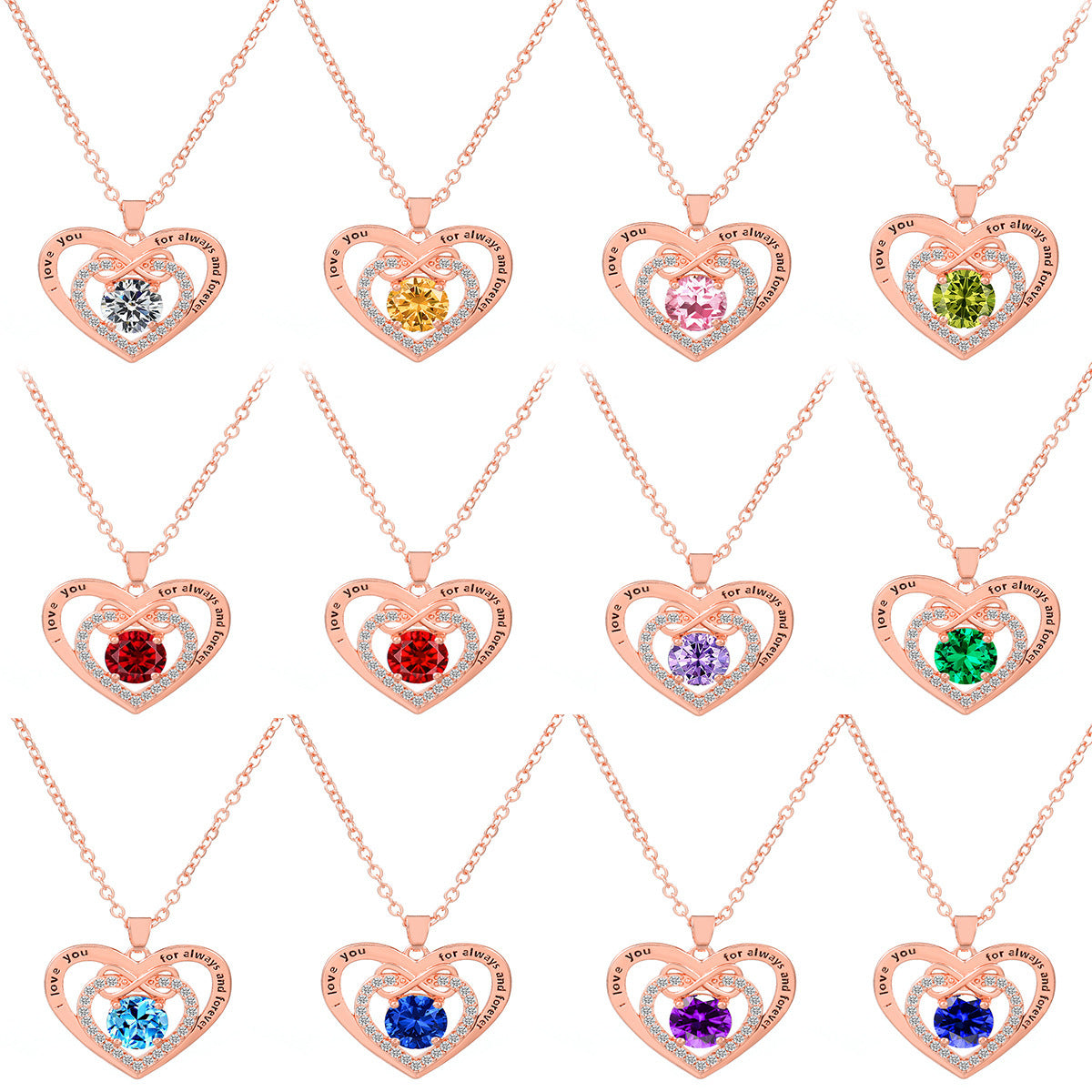 Wholesale  love butterfly necklace women's hollow heart-shaped letter l love you clavicle chain