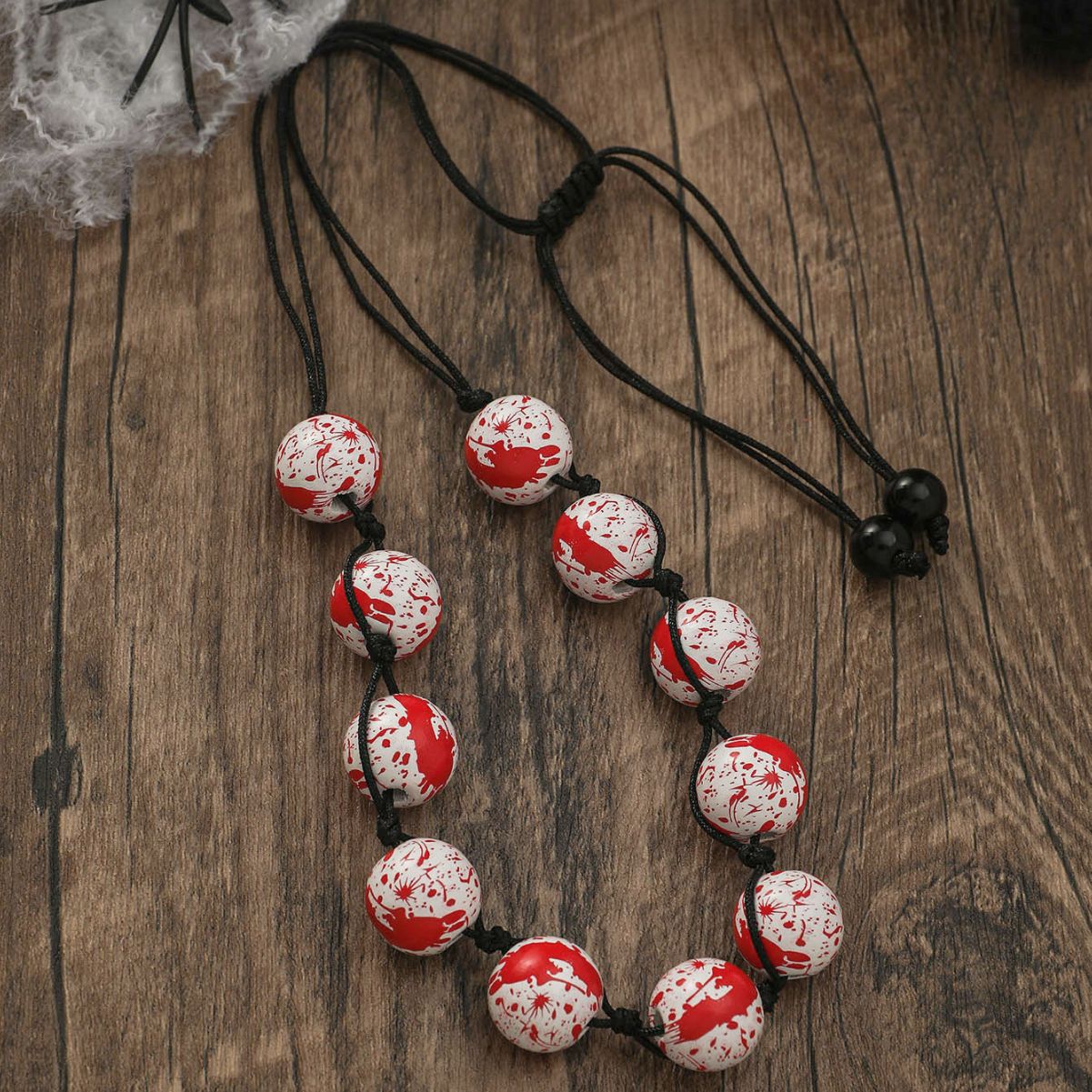 Wholesale Halloween Pumpkin Spider Handmade Beaded Wooden Beads Necklaces ACC-NE-JunJie011