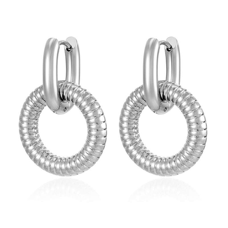 Wholesale Square pendant stainless steel earrings