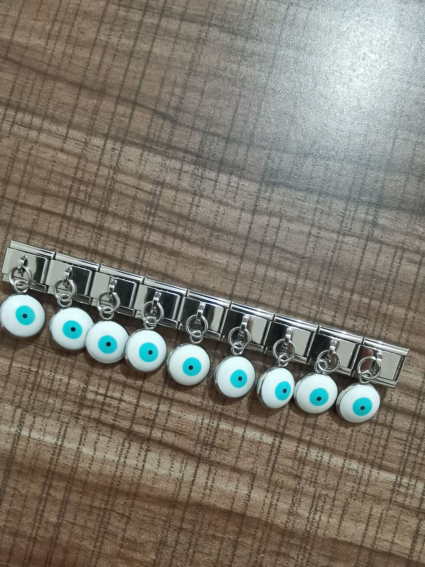 Wholesale Italian Charm Bracelet 9mm DIY Spliced Removable Stainless Steel Devil's Eye Composable Bracelet ACC-BT-XY022