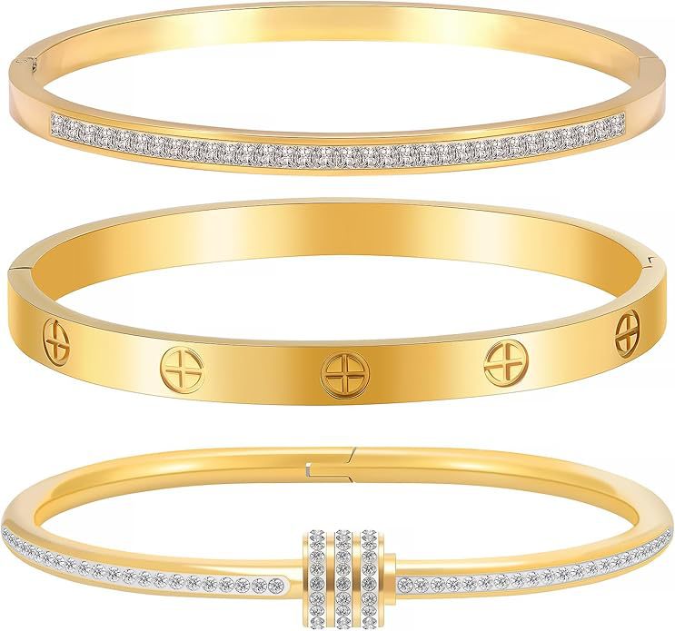 Wholesale Ins Style Cross Nail Micro-Set Zircon Bracelet Stainless Steel Electroplated Fashion Accessory