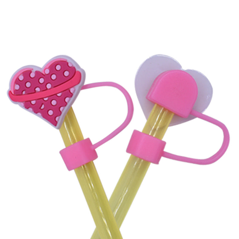 Wholesale Random 100pcs 8/10MM PVC Christmas Soft Straw Tube Cap