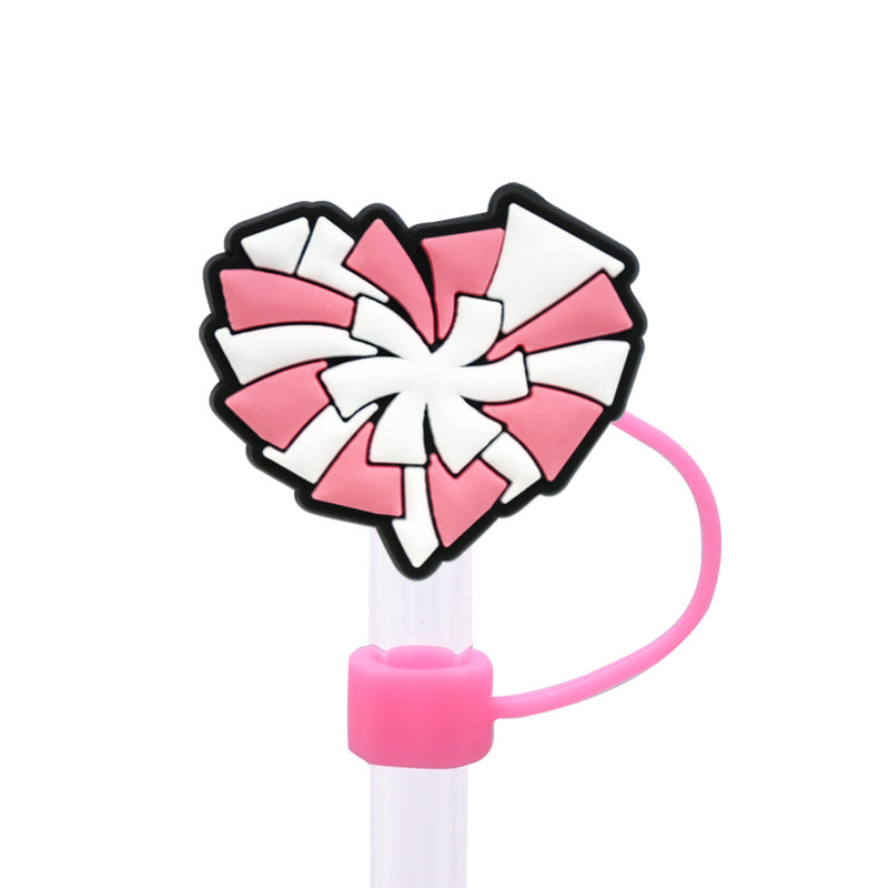 Wholesale Random 100pcs Cheerleading Series 8/10mm PVC Soft Straw Tube Cap