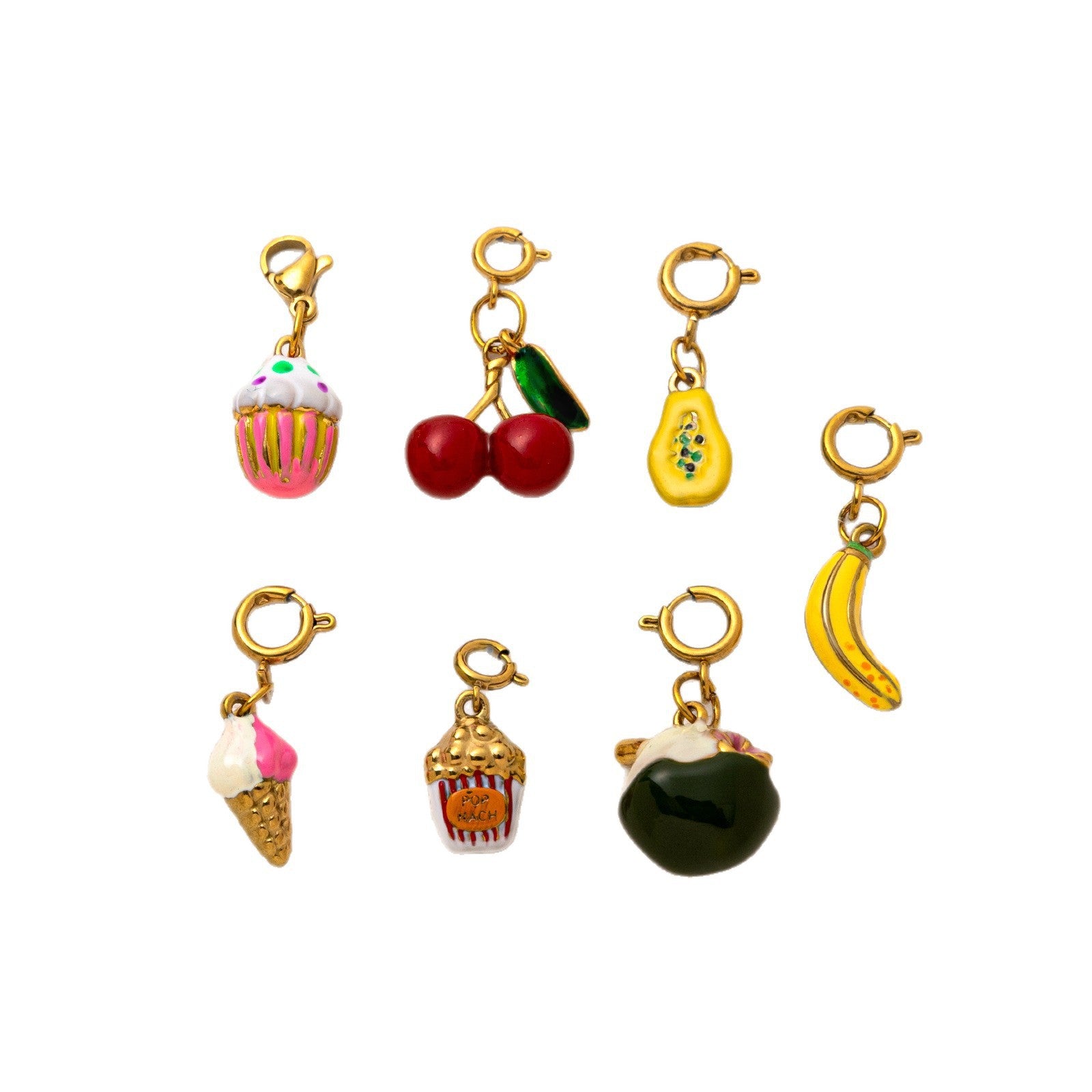 Wholesale Stainless steel electroplated 18K gold fruit series pendant