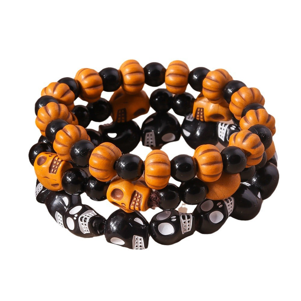 Wholesale  Beaded Bracelet suit Pumpkin Skull Retro  Bracelet
