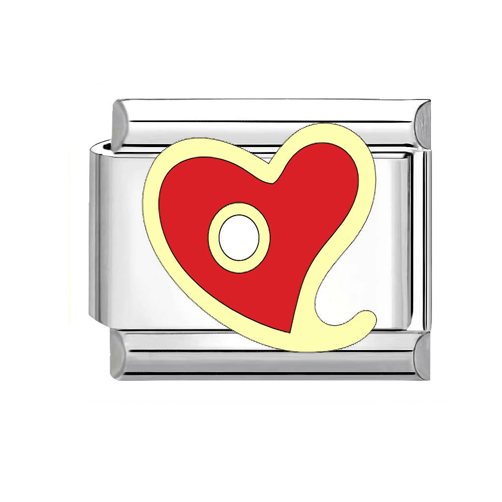 Wholesale Italian Charm Bracelet 9mm DIY Pink Element  Creative Stainless Steel Composable Bracelet