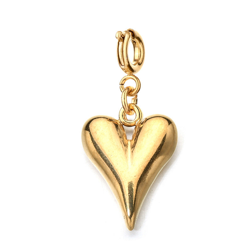 Wholesale Stainless Steel Color-Preserving DIY Heart  Charms