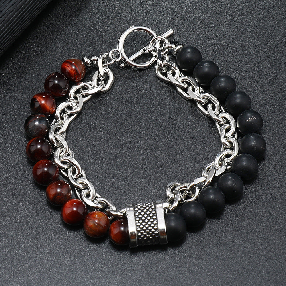 Wholesale  3PCS Men' s beaded natural stone bracelet