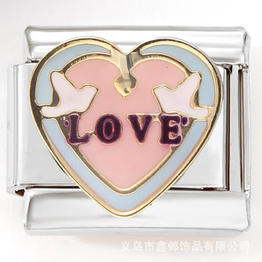 Wholesale Italian Charm Bracelet 9mm DIY Splicing Creative Pattern Stainless Steel Composable Bracelet