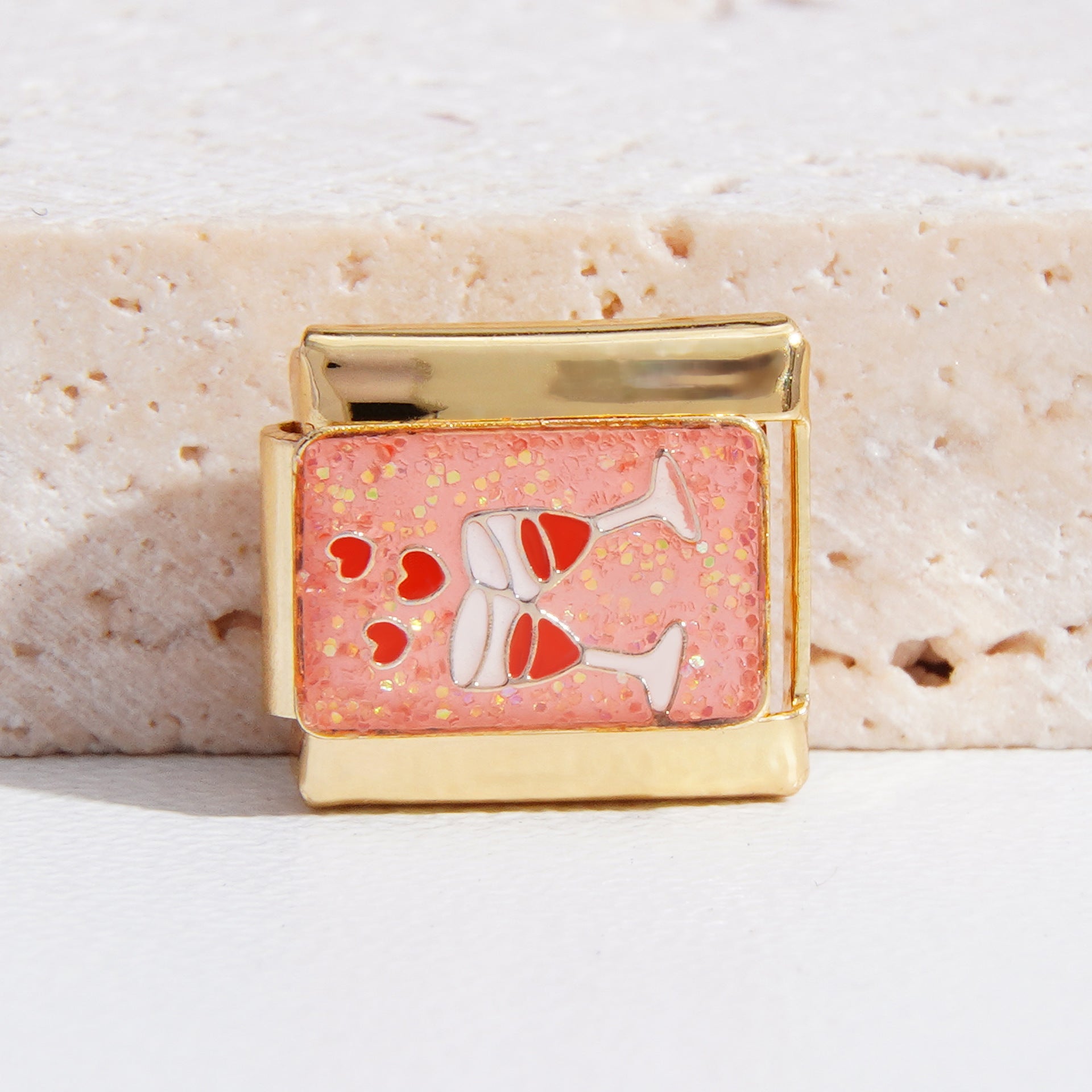 Wholesale Italian Charm Bracelet 9mm DIY Splicing Christmas Gold Titanium Steel Composable Bracelet