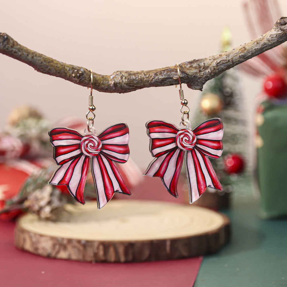 Wholesale Christmas bow acrylic earrings