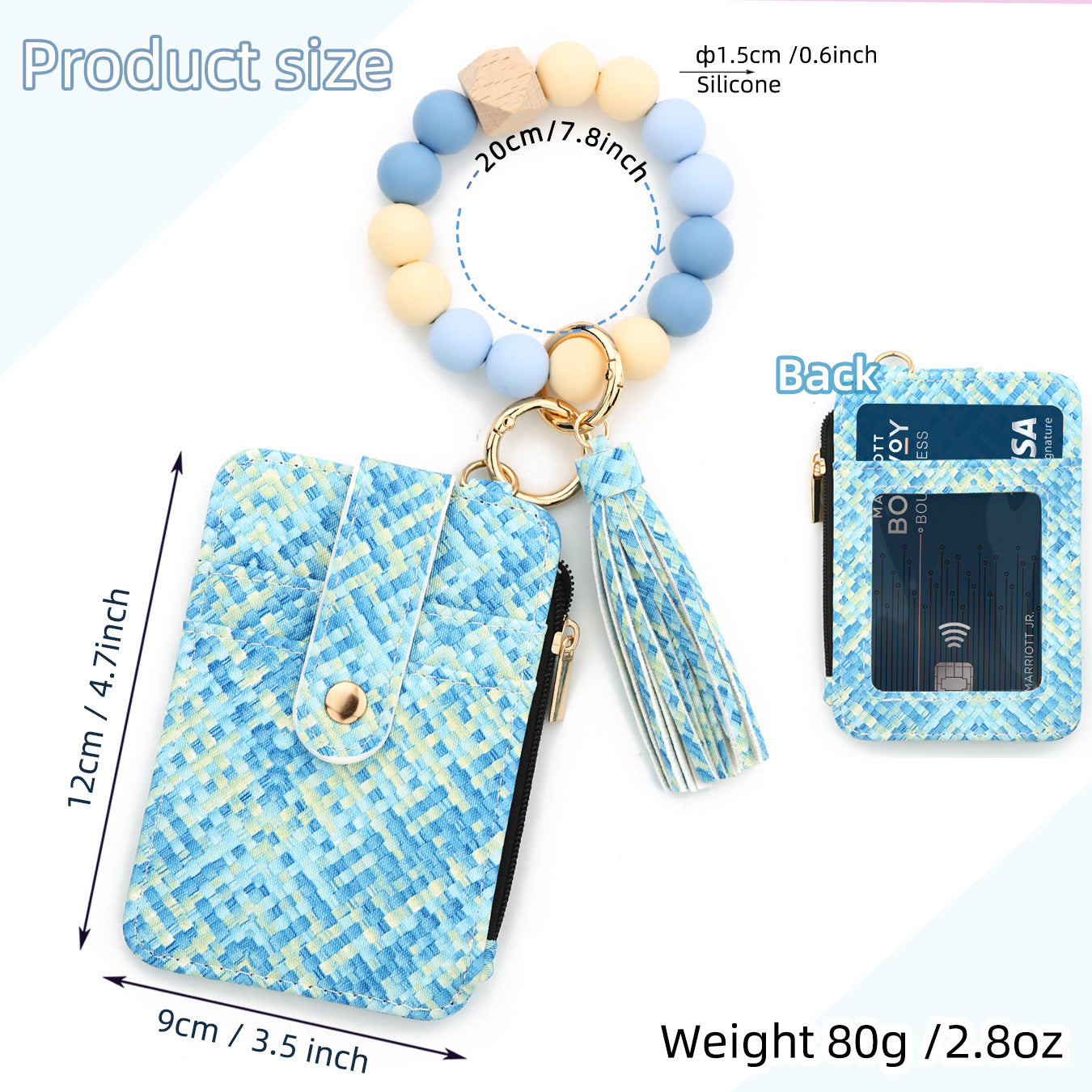 Wholesale  Pattern Folded Card Bag Tk Printed Leather Wallet Wristlet Keychain