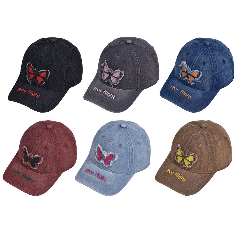 Wholesale Butterfly Distressed Washed Baseball Cap ACC-HT-WenRan006