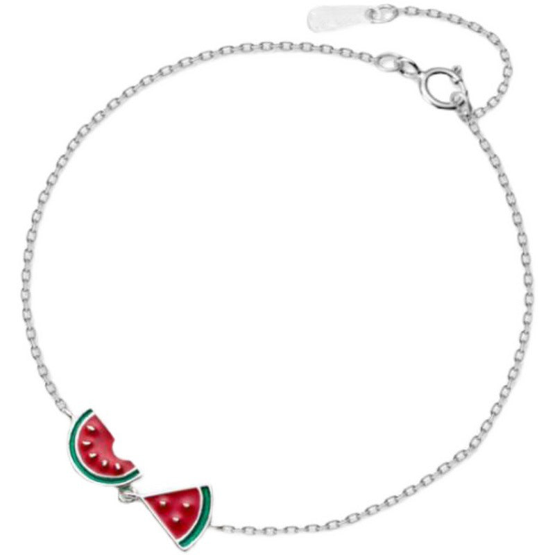 Wholesale S925 Silver Sweet Cute Watermelon Bracelet