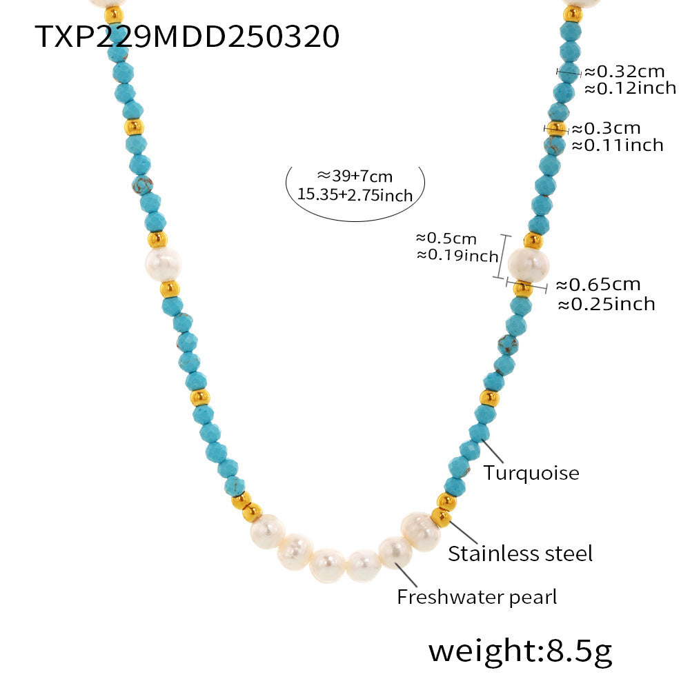 Wholesale Light Luxury Handmade Beaded Necklace and Bracelet Set with Freshwater Pearls Fashion Accessory