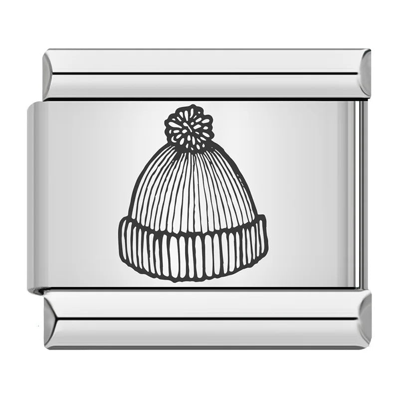 Wholesale Italian Charm Bracelet 9mm DIY hat and backpack pattern  Creative Stainless Steel Composable Bracelet