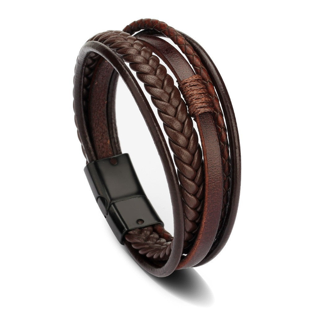 Wholesale  Leather Rope Hand-woven Bracelet