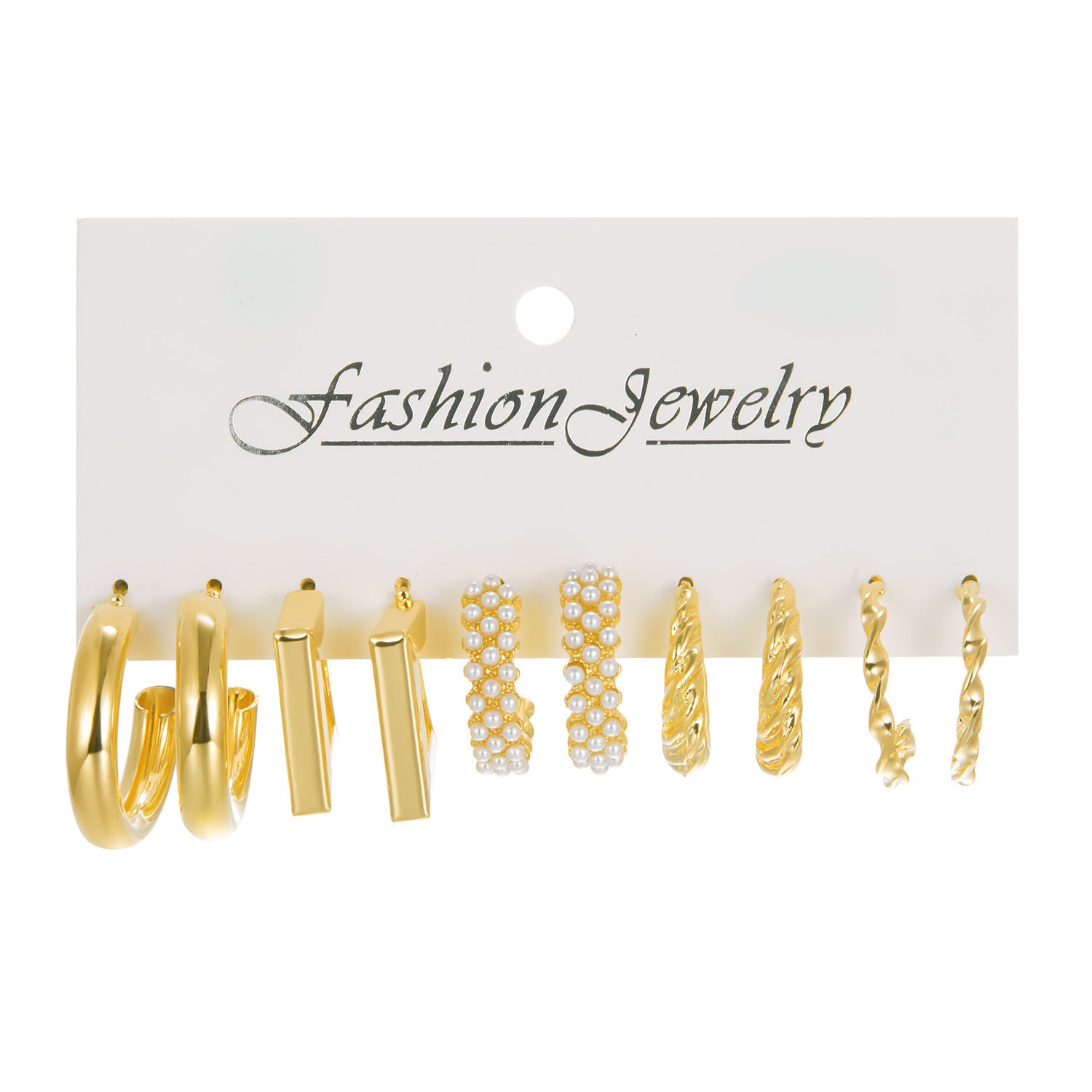 Wholesale Geometric Diamond Pearl hollow butterfly earrings