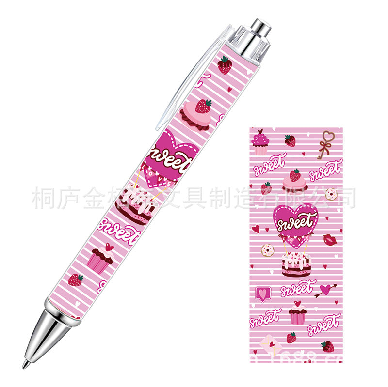 Wholesale Pink Bow Heart Roll Paper Ballpoint Pen