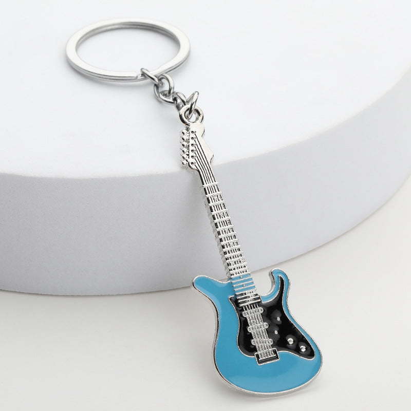 Wholesale Musical Instrument Metal Paint Guitar Keychains ACC-KC-YuJia015