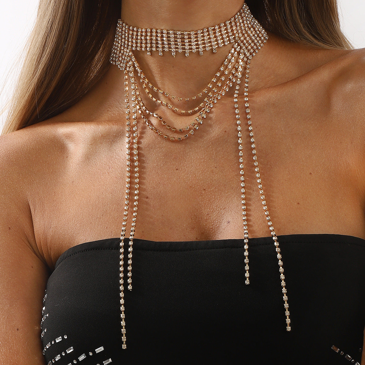 Wholesale party dinner choker necklace long cold claw chain multi-layer necklace