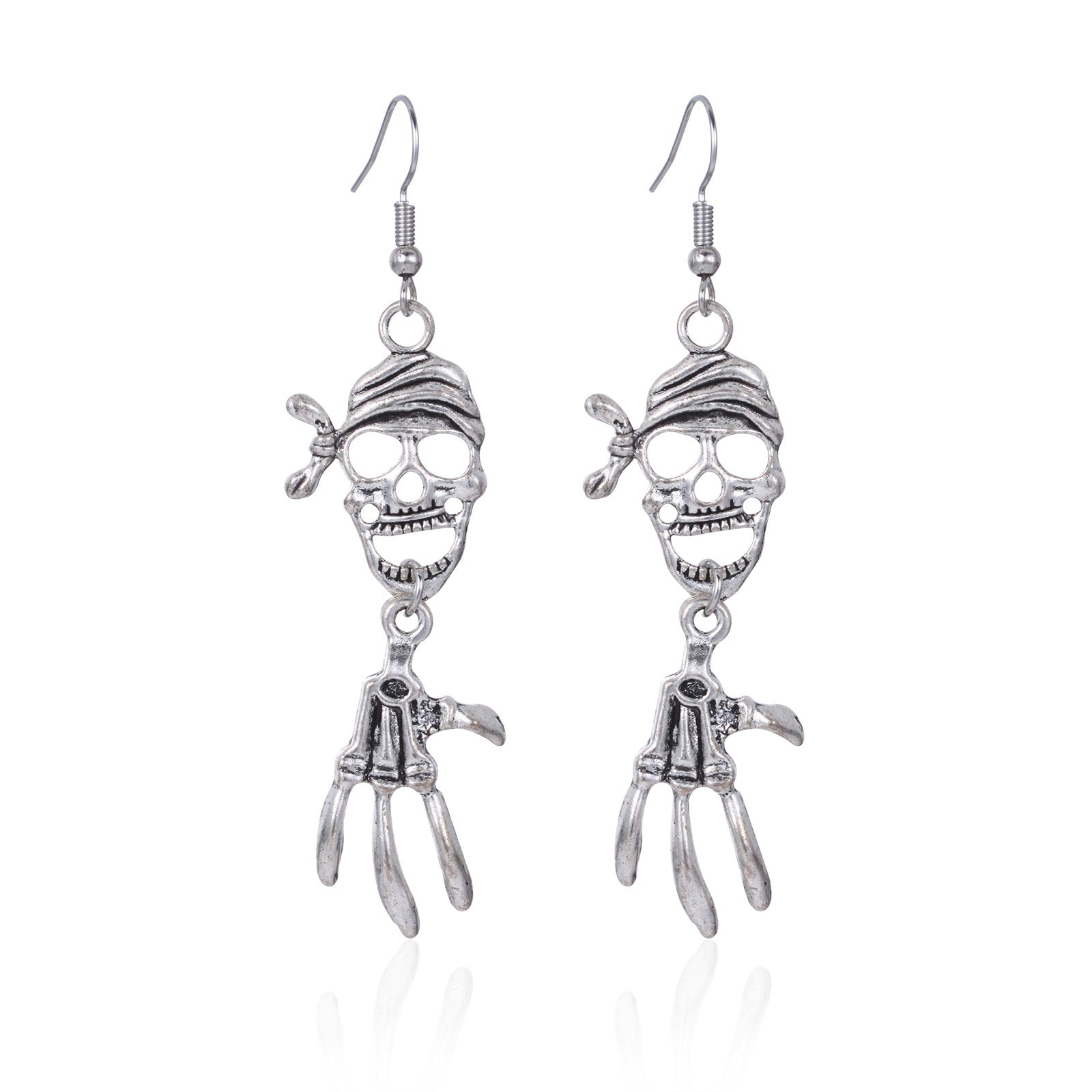 Wholesale Halloween Horror Alloy Vintage Pirate Skull Earrings ACC-ES-BinLi011