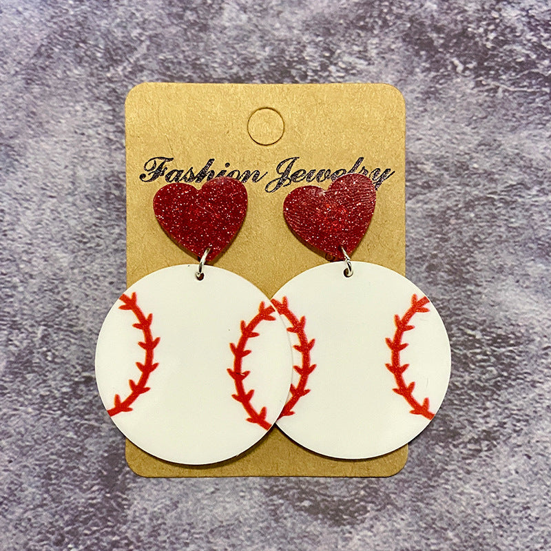Wholesale Ball Sports Acrylic Earrings ACC-ES-XinChuan069