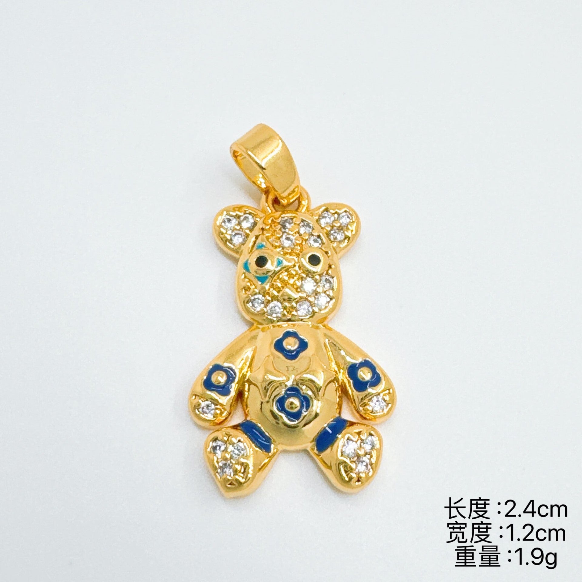Wholesale Gold Plated Copper Bear Pendant Necklace