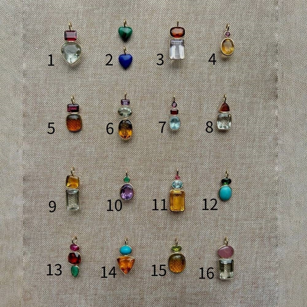 Wholesale Modern Stainless Steel DIY Pendant Jewelry Accessory With Colorful Zircon And Natural Stone For Necklace Bracelet Or Bag Charm