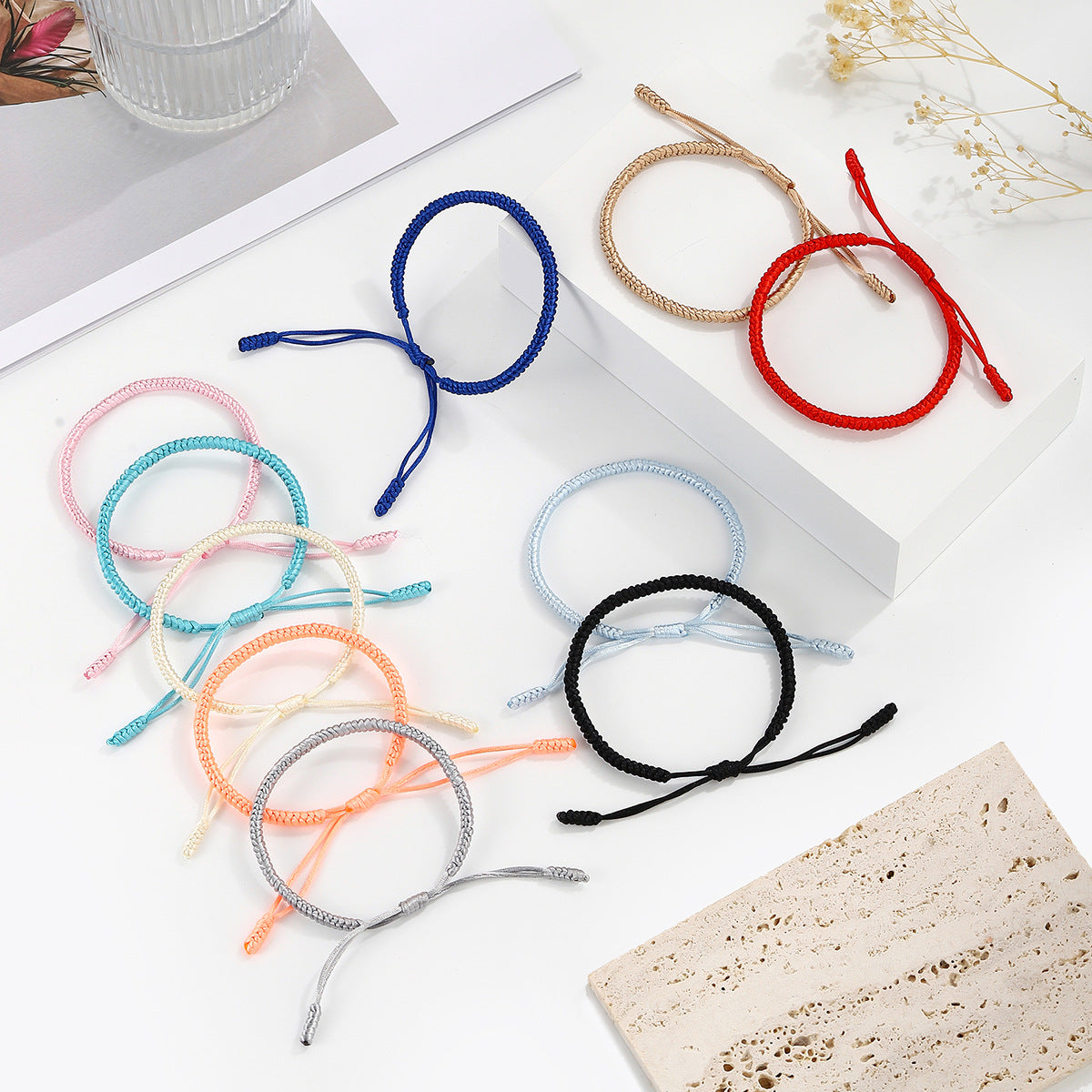 Wholesale hand-woven diamond knot color hand rope ethnic style jewelry bracelet