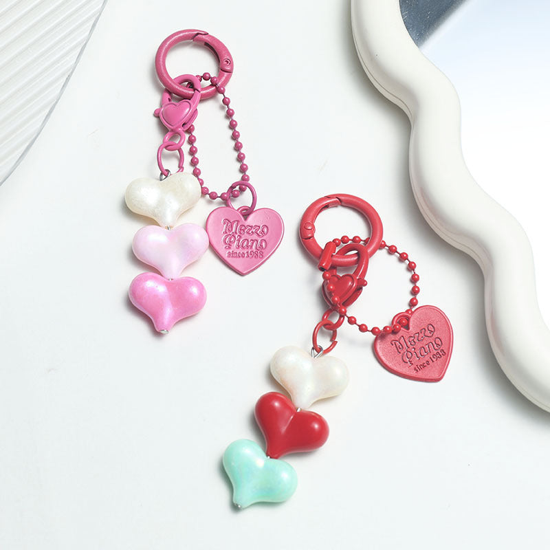 Wholesale Lake Blue Heart Charm Set - Resin Alloy DIY Jewelry Accessory for Bag Decoration