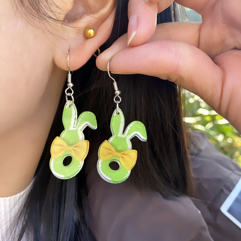 Wholesale Acrylic Easter Egg Flower Earrings