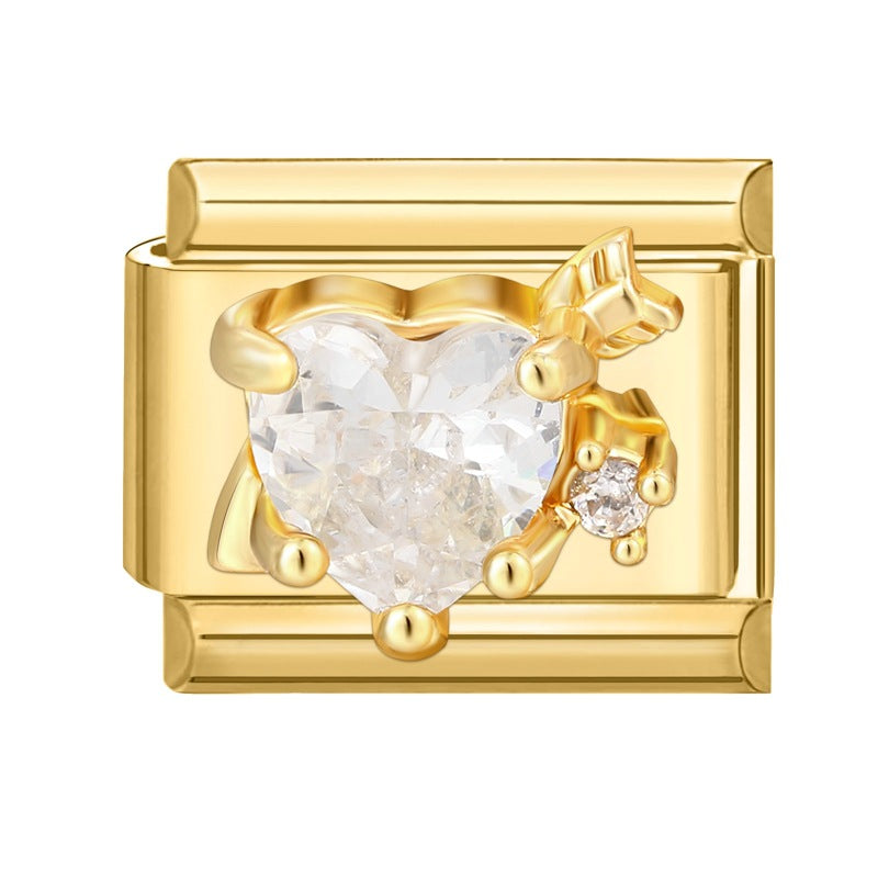 Wholesale Italian Charm Bracelet 9mm DIY Gold Bottom  Creative Stainless Steel Composable Bracelet