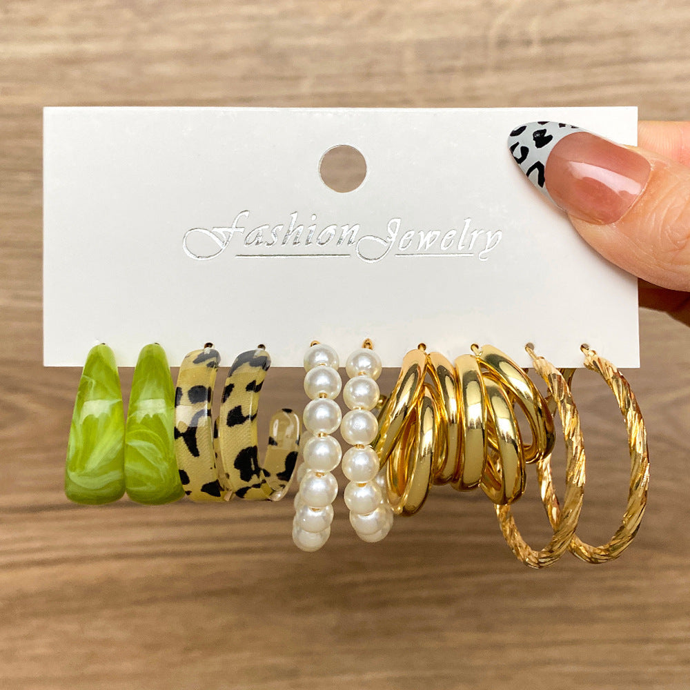 Wholesale  Alloy Earrings Square Butterfly Geometric Earrings suit