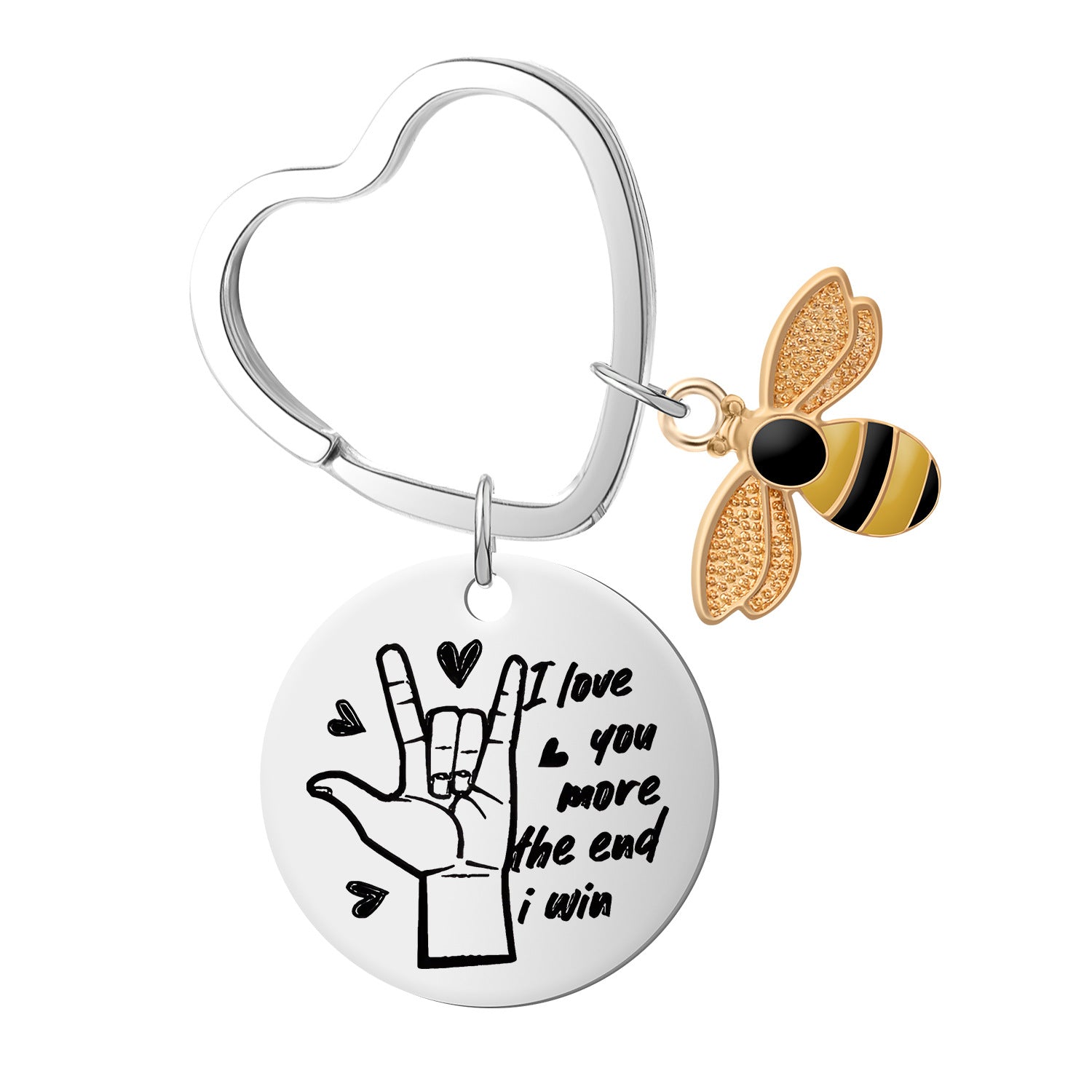 Wholesale Friendship Anniversary Stainless Steel Round Keychain