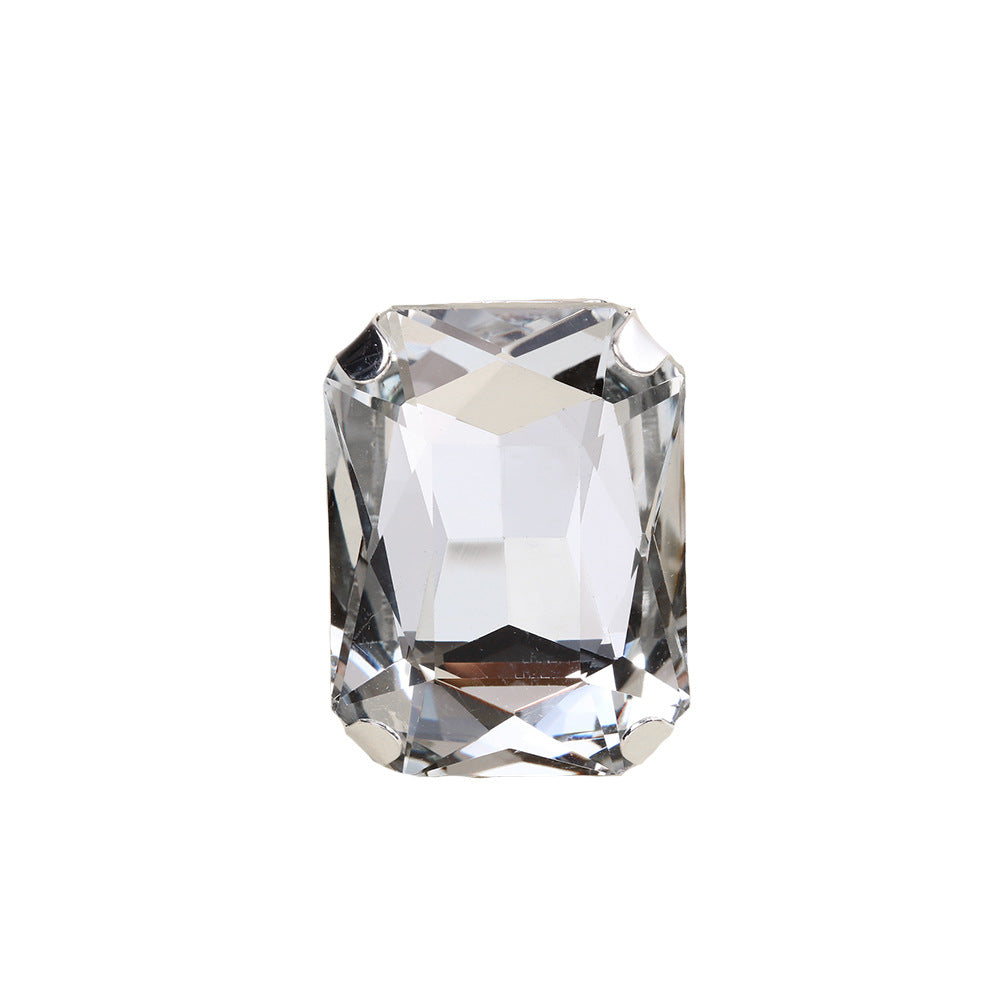 Wholesale  Simple Square Ring  Exaggerated Rhinestone Adjustable Ring