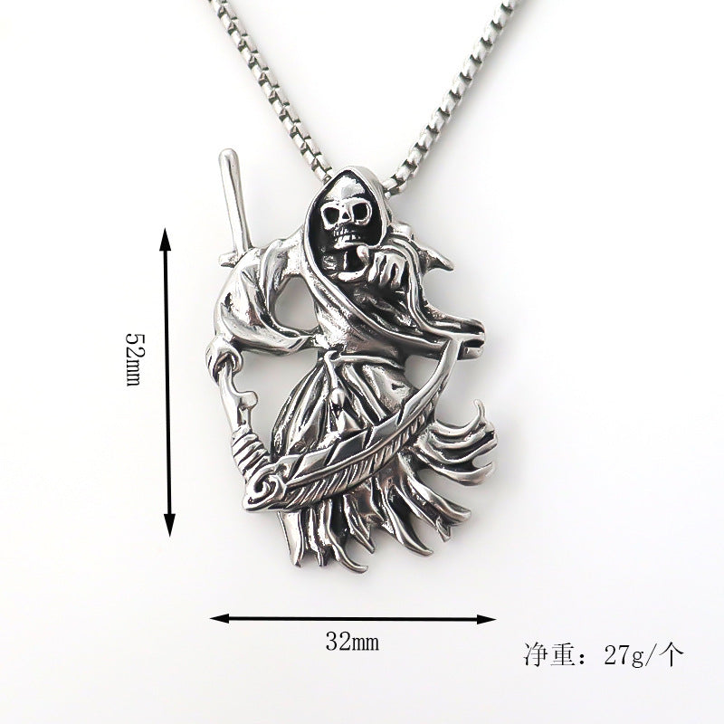 Wholesale skull death pendant vintage  men' s necklace