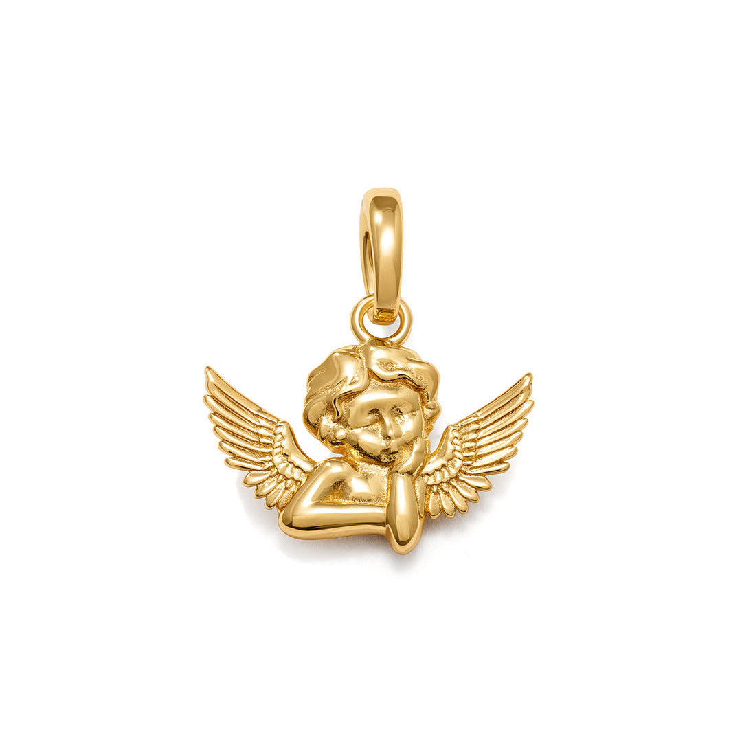 Wholesale Stainless steel electroplated 18K gold butterfly heart cross pendant