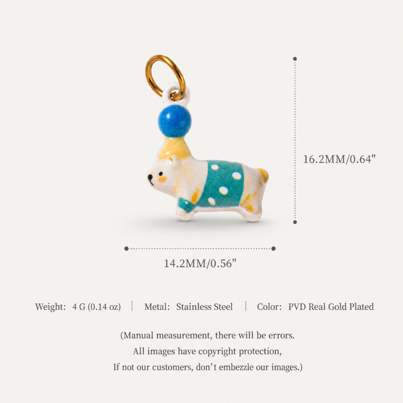 Wholesale Cute Cat Pendant Stainless Steel 18K Gold Plated DIY Jewelry Making Fashion Accessory Boutique Resale