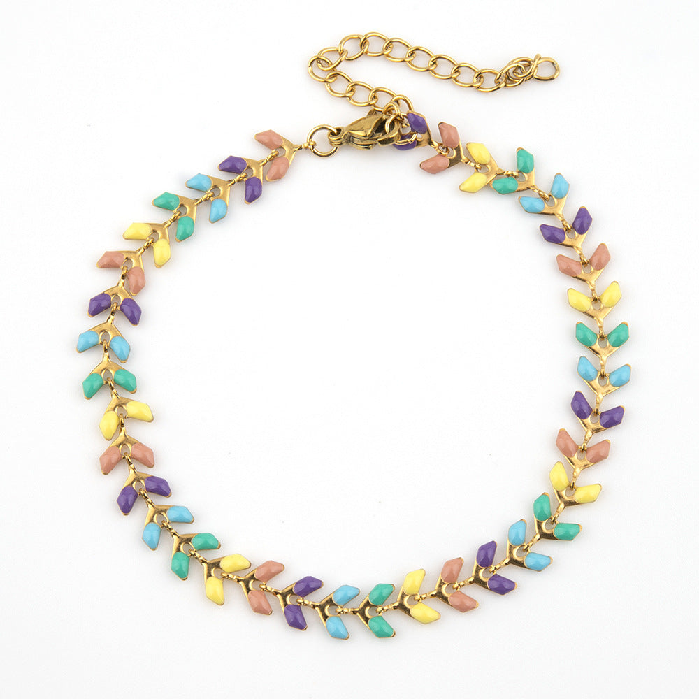 Wholesale Daisy Sunflower Titanium Steel Bracelets Epoxy Bracelet ACC-BT-Ruix002