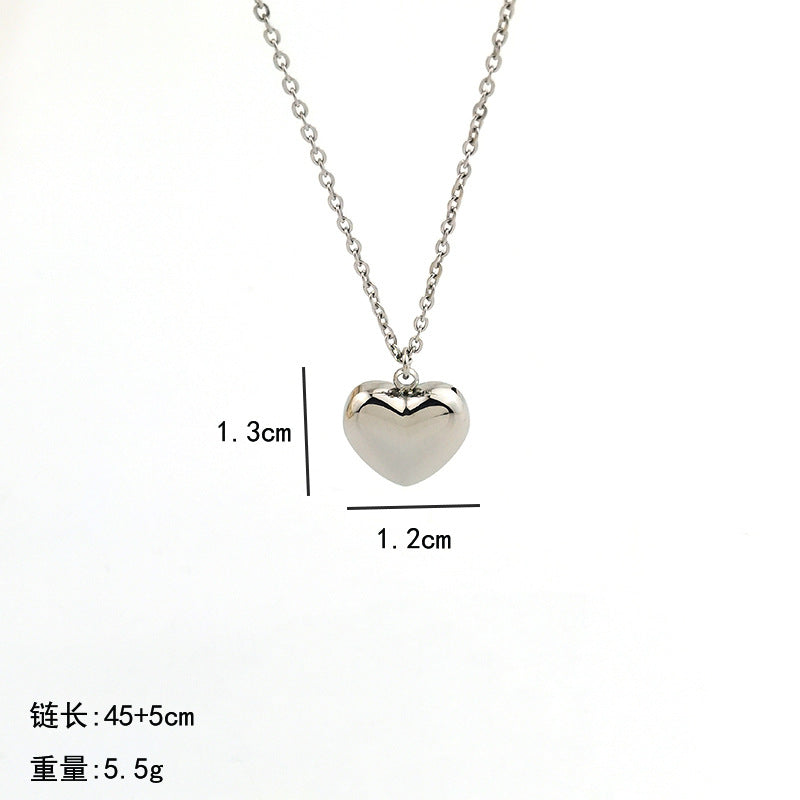 Wholesale 18K Gold Stainless Steel Love Pendant Earrings Heart Shaped Necklaces ACC-NE-GuDi015