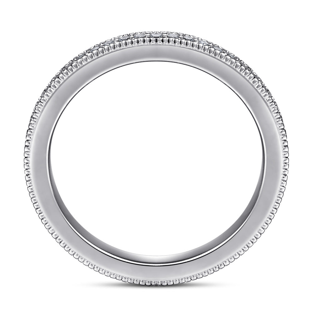 Wholesale  s925 sterling silver inlaid zircon full diamond row diamond ring