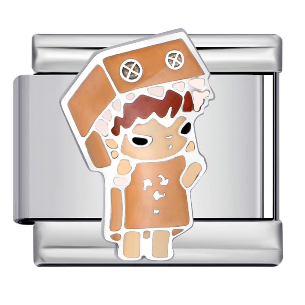 Pulsera de encanto italiano de 5 piezas al por mayor de 9 mm empalme de bricolaje lindo pulsera compuesta de acero inoxidable creativo