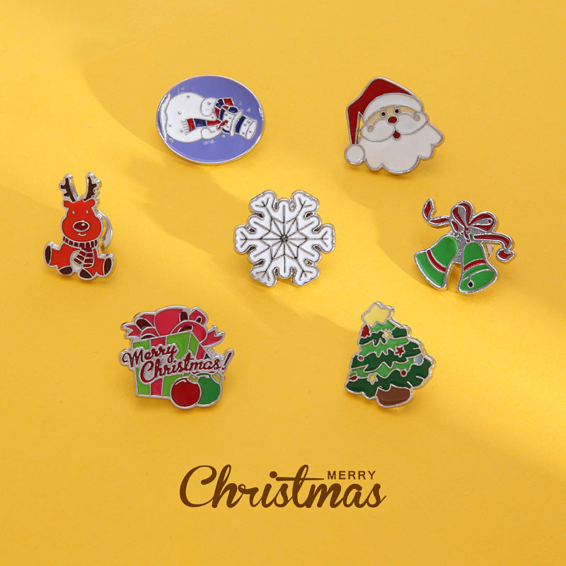 Wholesale Cartoon Cute Christmas Alloy Oil Drop Brooch ACC-BCH-BinLi001