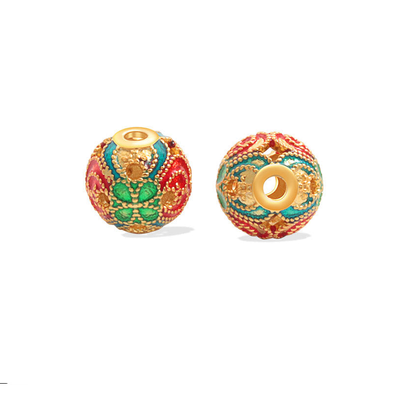 Wholesale S925 sterling silver new style ancient golden auspicious spacer beads