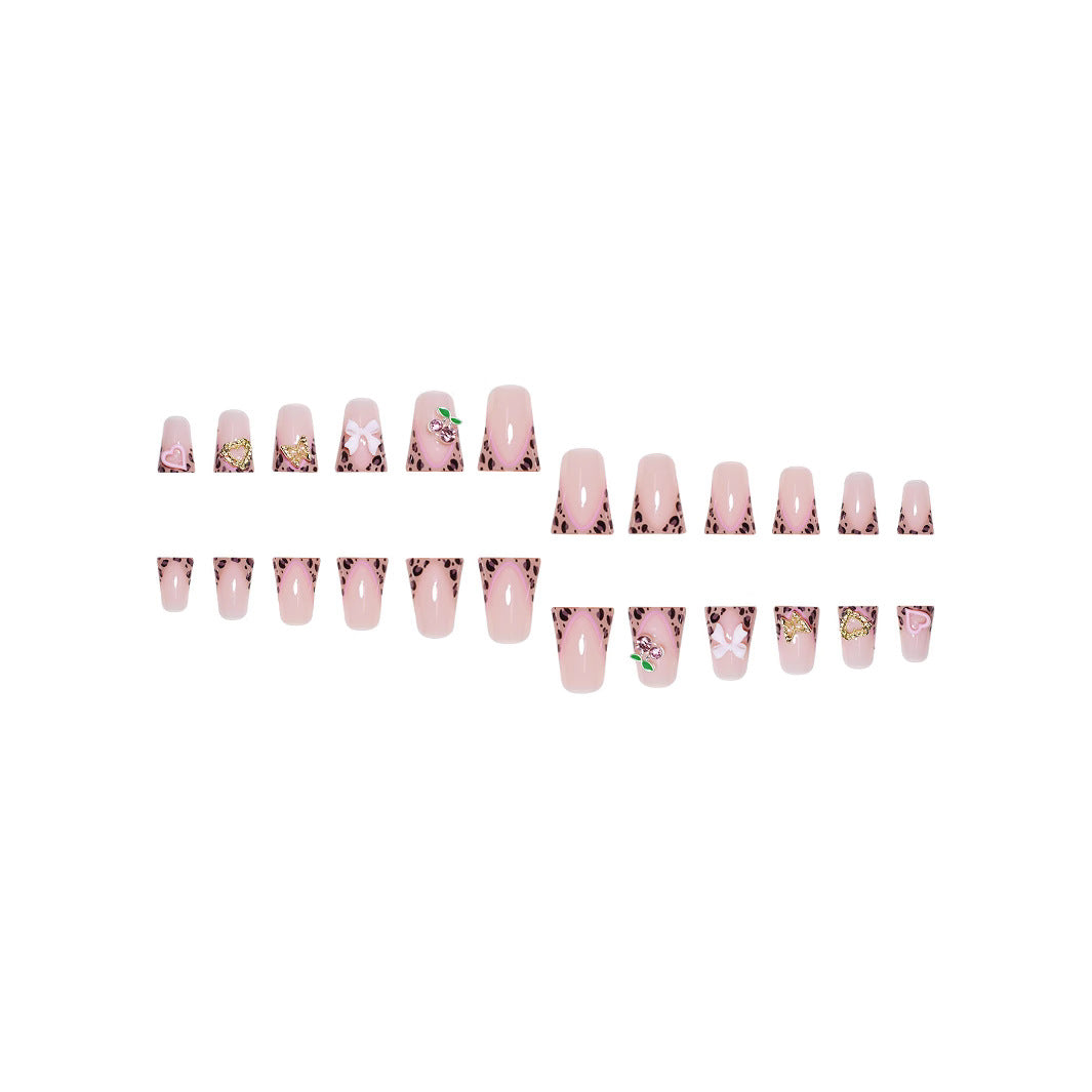 Wholesale 24 Pieces/box Bow Heart Cherry Nails Kits Nail Stickers