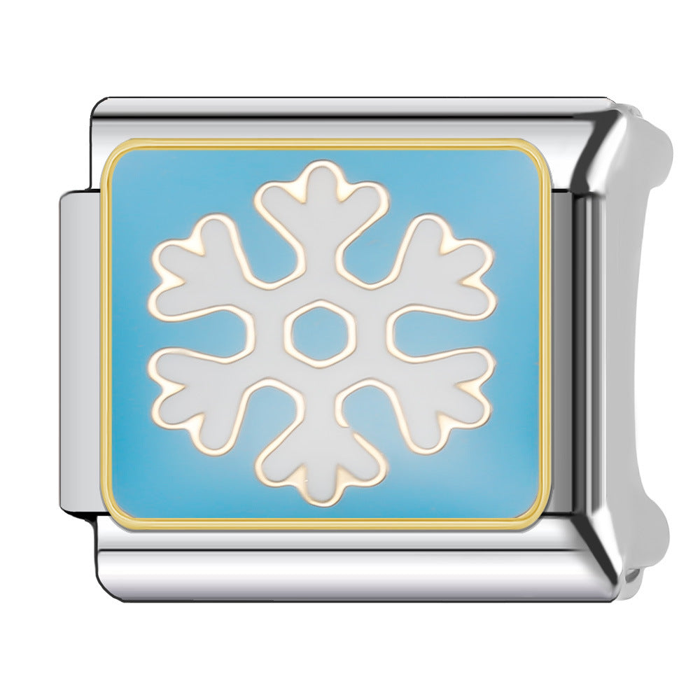 Wholesale Italian Charm Bracelet 9mm DIY Splicing Christmas Series Stainless Steel Composable Bracelet