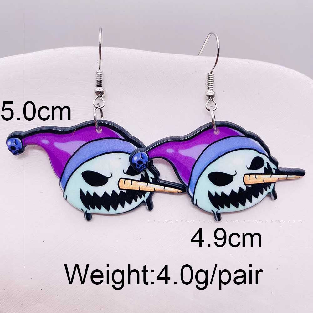 Wholesale  Christmas Acrylic Earrings Snowman Crutch Snowflake Candy Christmas Earrings