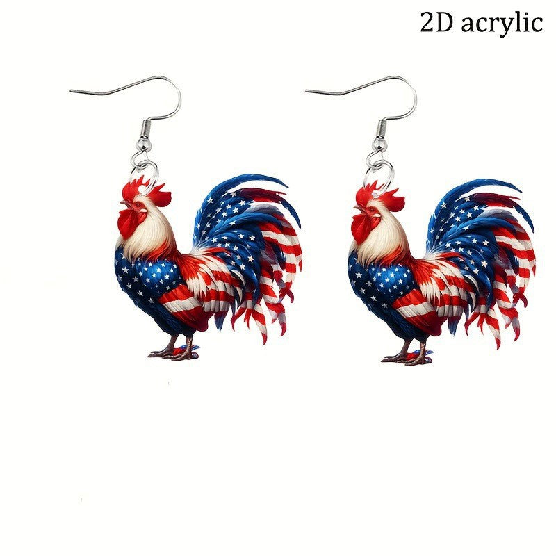 Wholesale American flag hat boots acrylic earrings